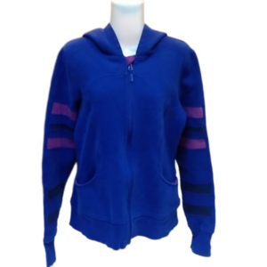 Lululemon Royal Blue Scuba Hoodie Full Zip Sweatshirt Stripes on Sleeves Size M